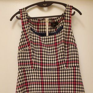 J. Crew Pink & Cream Plaid Sleeveless Dress Size 8